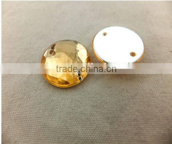 Lemon Yellow Crystal Acrylic Stone Sew on Dress