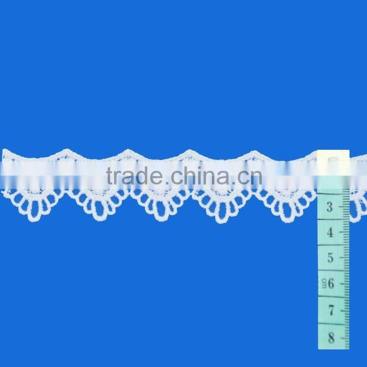 Factory direct supply hot selling eyelash chemical border lace trim neck/collar design for Ladies Suit