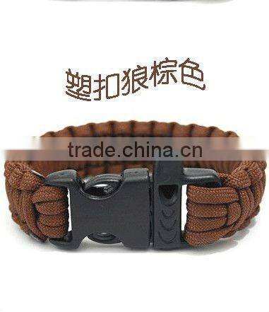 fashion wholesale paracord bracelet gold clasp with black and red rope