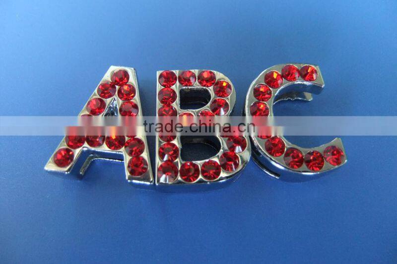 18mm Slide Letters with Red Rhinestones