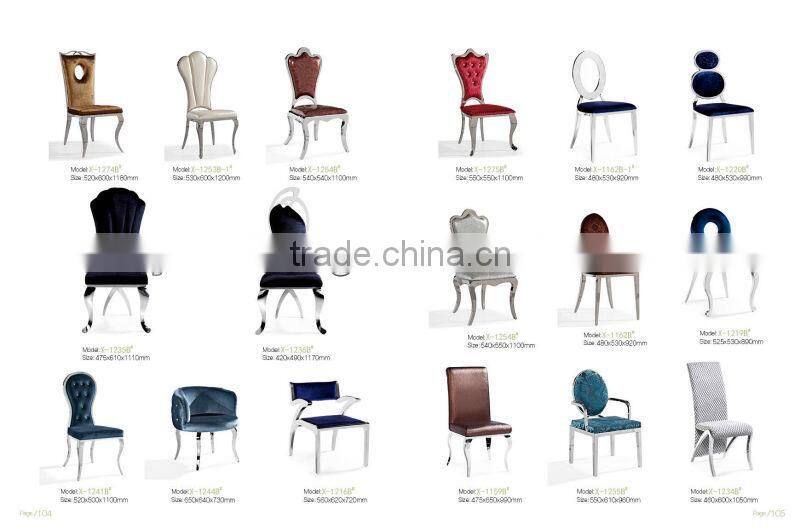 cheap price soft cushion chrome fabric dining chair