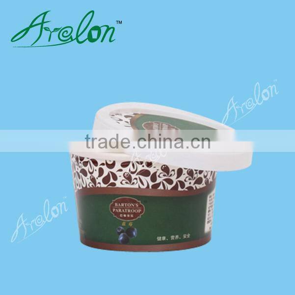 8oz logo design ice cream paper cup with lid