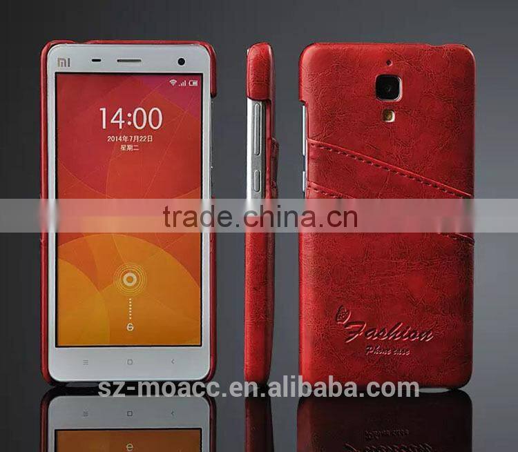 High Quality pu leather Back Cover case for xiaomi mi4