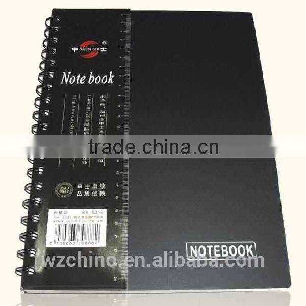 yellow pvc cover spiral notebook with bule ball pen