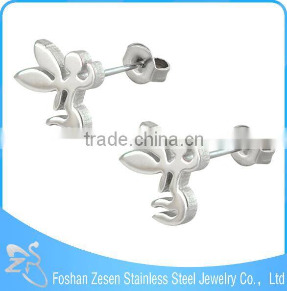 ZS20326 cheap cute stud earrings stainless steel flutter lovely elf earrings