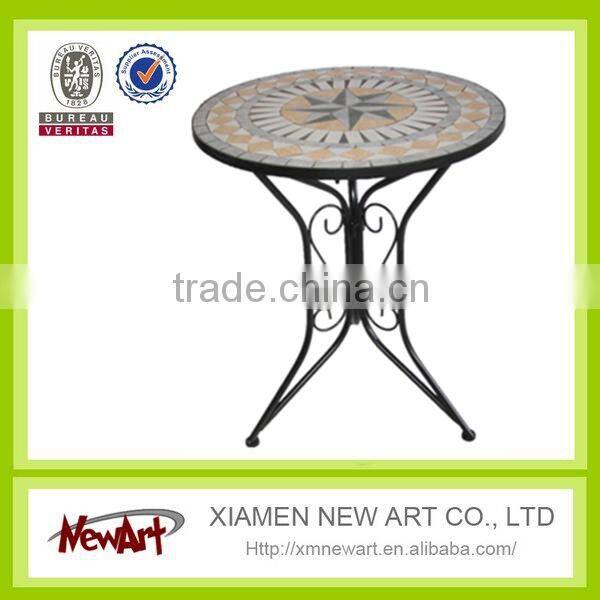 Various new design metal mosaic table plenty colors of garden mosaic metal furniture