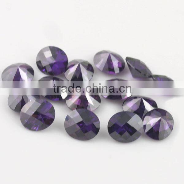 Checker cut synthetic cz oval amethyst zircon gemstone