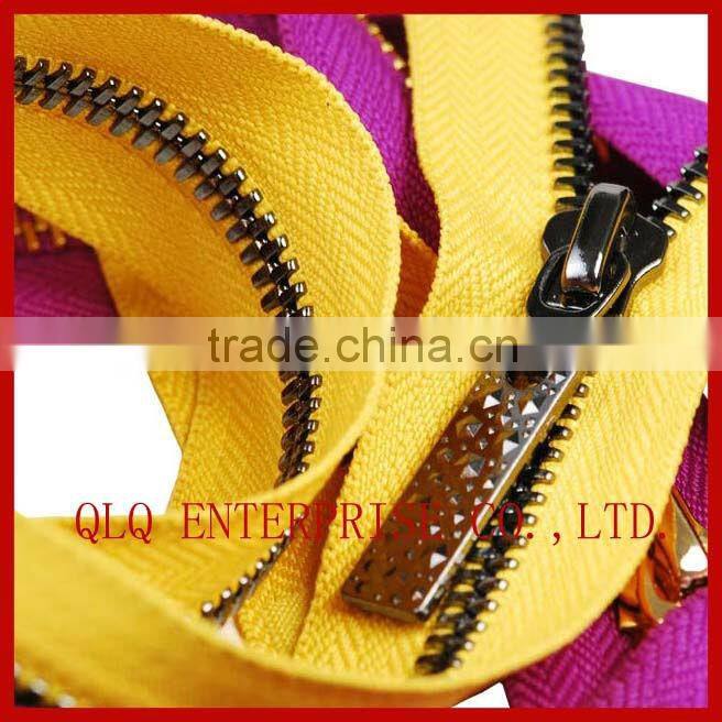Black Open End Metal Zipper