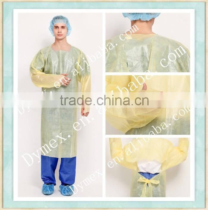 Raglan sleeve sterile disposable gown patient disposable Reinforced Surgical Gown with Reinforcement in chest and sleeve