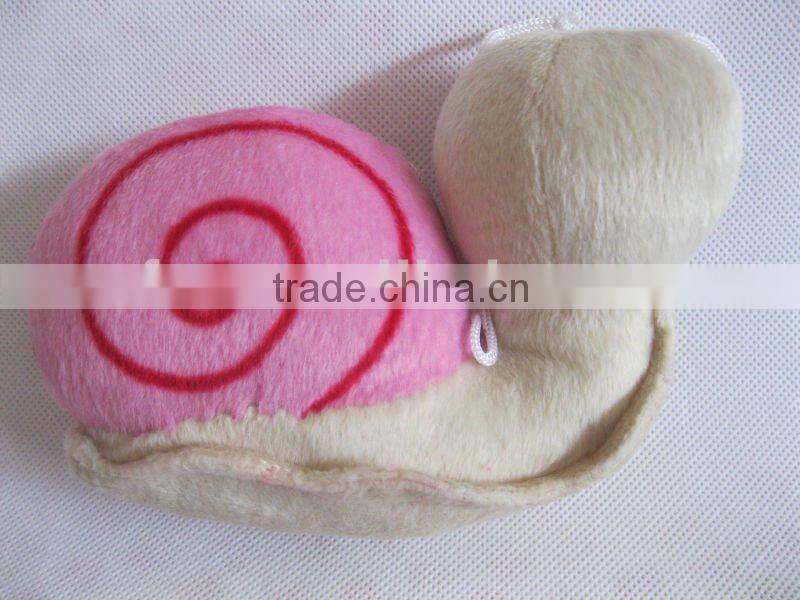 Lovely pink plush snail soft toy for keychain