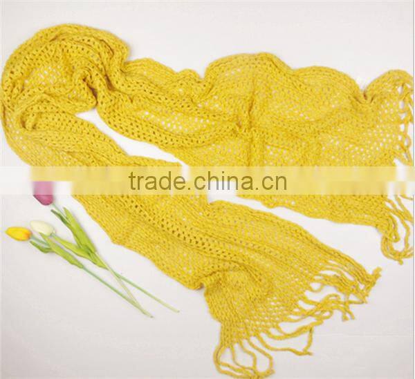 latest design colorful shred knitting scarf for girls