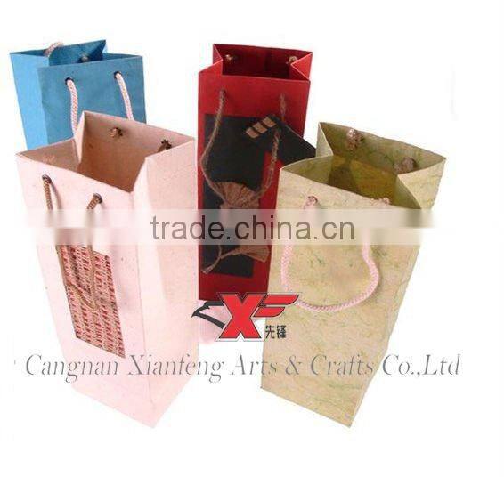 2015 Customized bottle paper red wine bag