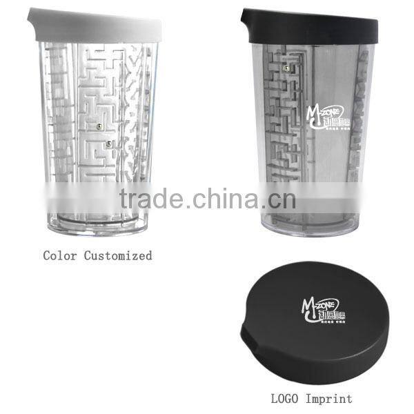 Special Style Double side Water Bottle with Mazz Game
