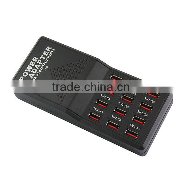 12 USB Outputs 5V 12A Multi Ports Fast Charging USB Power Adapter