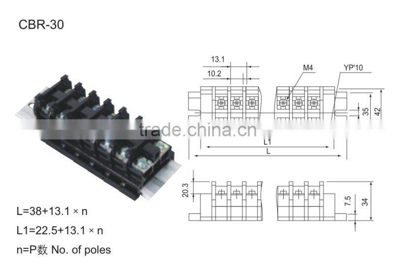 CNTD Import China Goods CBR Plate Type Screw Crmping Terminal Block Connector With M4