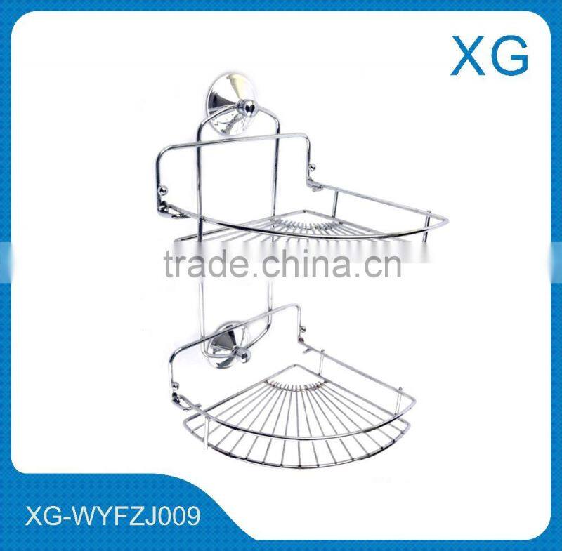 Stainless steel wall mounted corner shelf/Hot sale bathroom two tier shampoo holder /corner rack