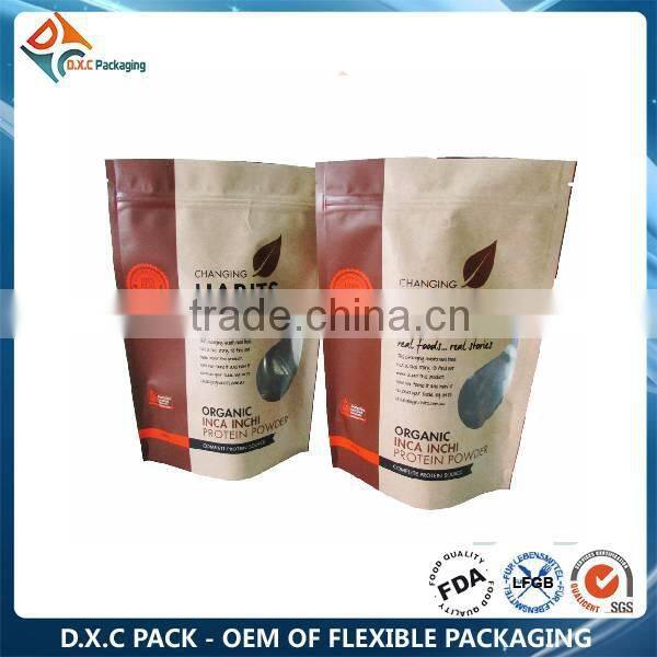 Custom Print Heat Seal Aluminum Foil Paper Bag With Zipper For Food Packaging