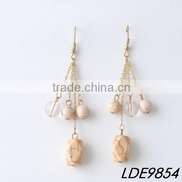 Elegant round with stick sample bar silver earrings