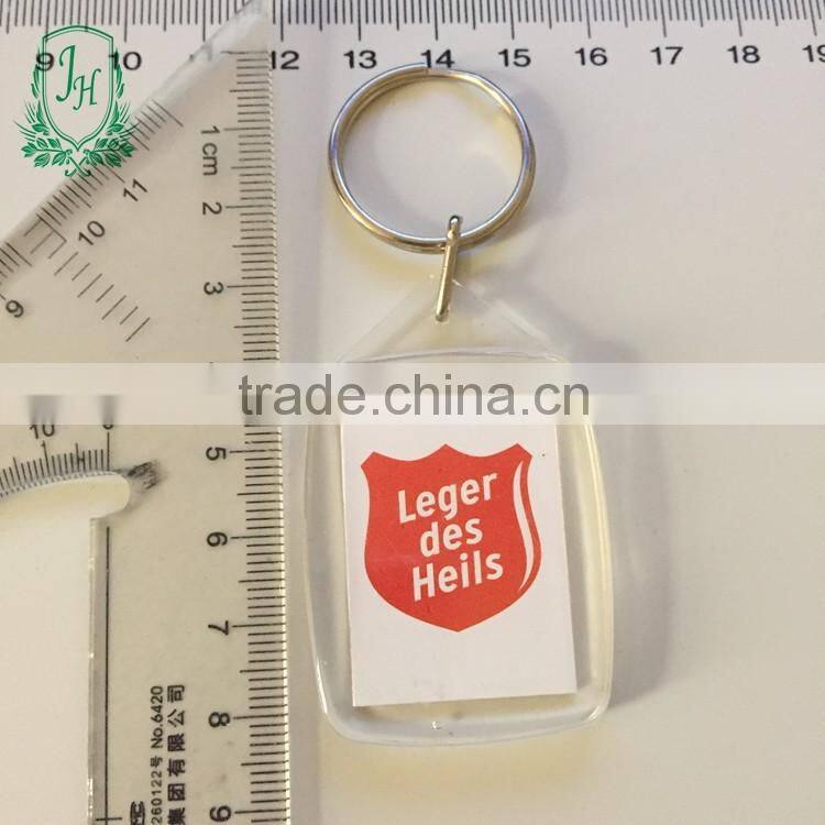 Photo insert transparent keychain acrylic photo round keychain printed chain