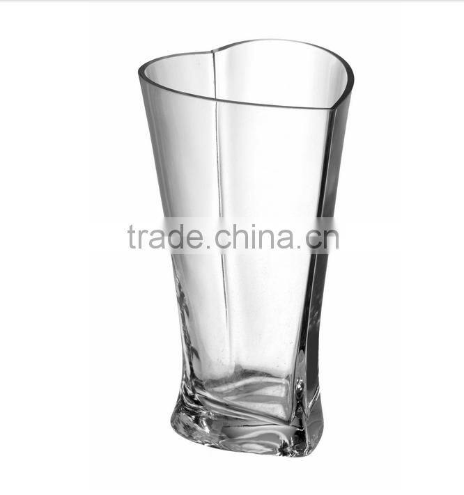 Crystal high quality square customized size glass vase luxury hotel glassware supplier leadfree handblown
