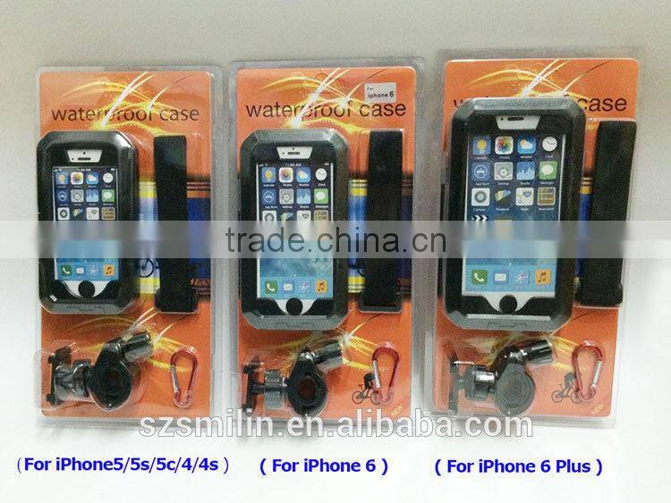 2015 New Touch Screen IPX8 8M Waterproof Phone Bike Motorcycle Holder Case for iPhone6 Plus iPhone4 4s 5 5s Protective Bag Mount