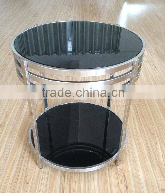 2 layer glass coffee table, round coffee table, Ula coffee table CT-012