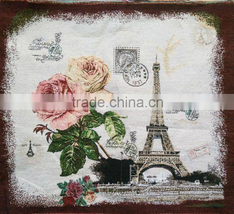 jacquard cushion polycotton cushion for home &hotel decoration &promotion&gift white rose design-37