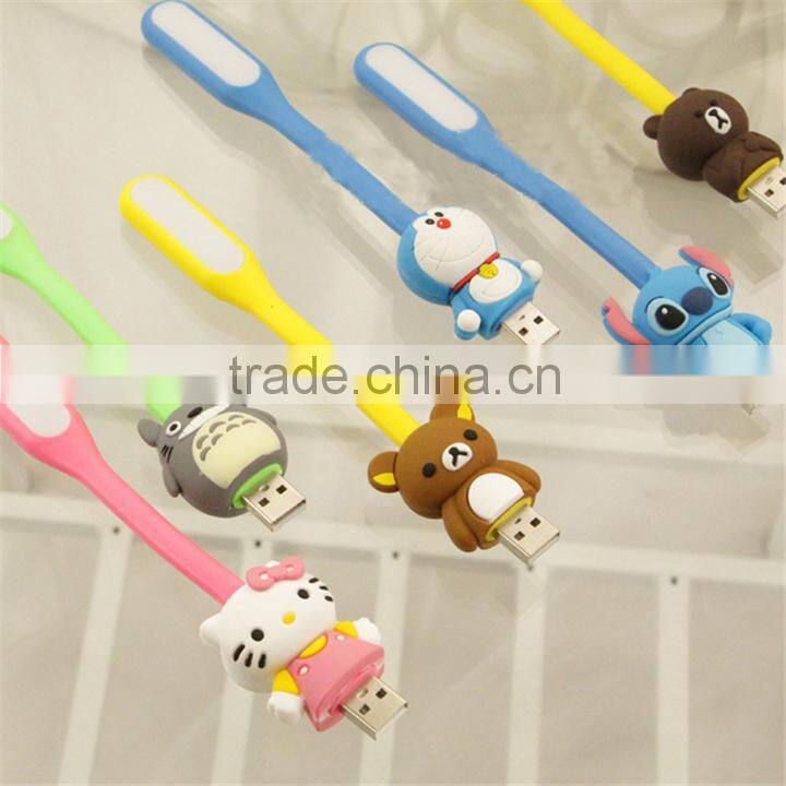 Portable USB LED Light Bendable Mini Lamp Cartoon cute styel USB Port PC Power Bank Partner Computer Tablet PC
