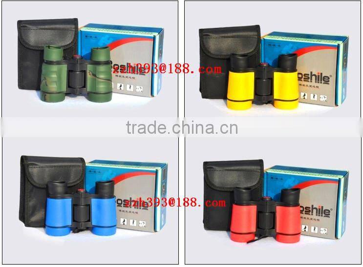 Environmental color toy binoculars , children binoculars ,kids plastic gift binoculars Environmental rubber toy telescope 4X30