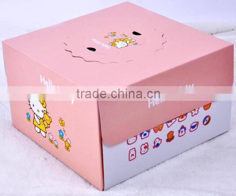 wedding paper cake box with handle,food packaging box,cupcake box