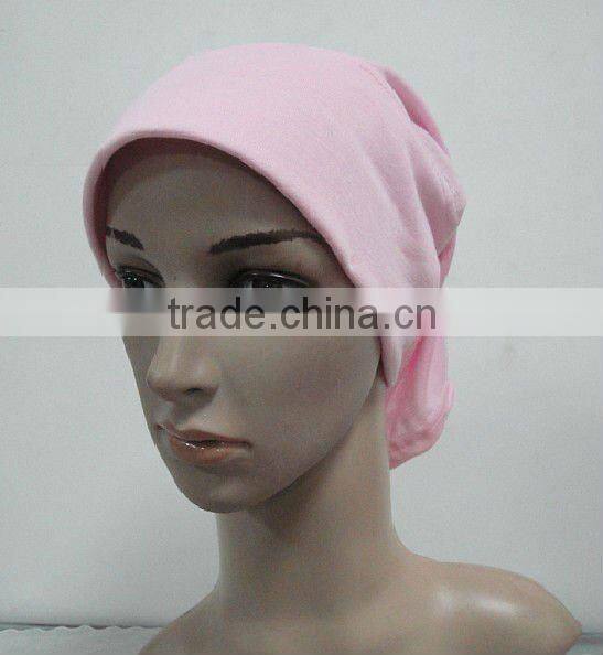 C002 plain tube underscarf with stiff on front,cotton underscarf and hats