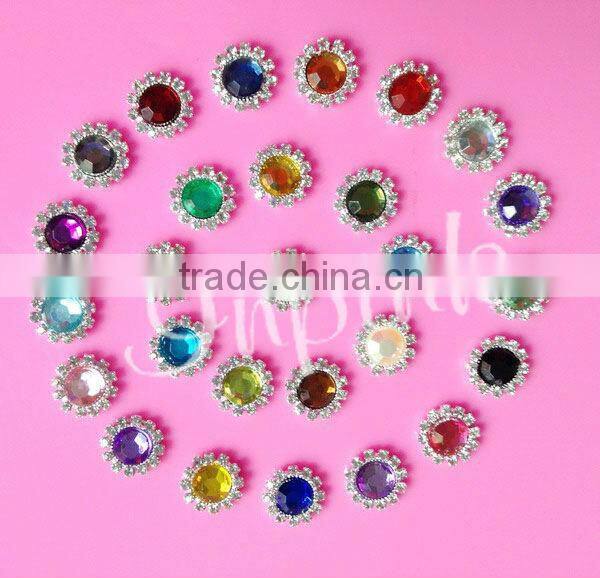stock 21*13mm rhinestone Christmas santa hat button slider for ribbon 3/8" hair bow center(BTN-5393)