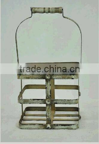 Industrial Bronze decorative metal wine holder