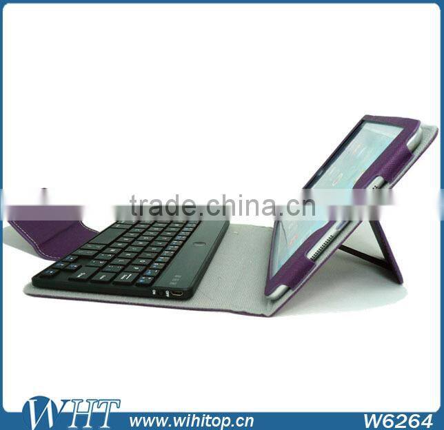 Hot Selling Detachable Ultra Thin Wireless Bluetooth Keyboard Leather Case For iPad Mini, For iPad Mini Case With Keyboard