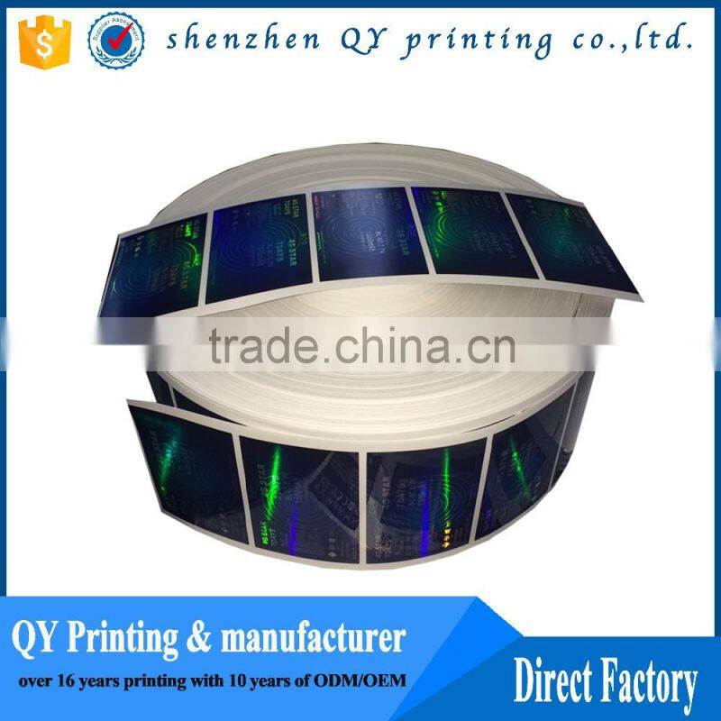 Rainbow adhesive 3d sticker,glossy lamibated gold holographic stickers