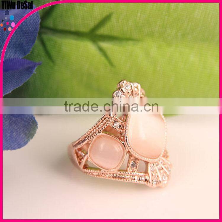 Jewelry ring Alloy Crystal white opal ring