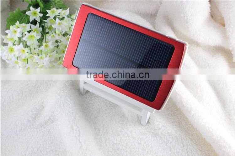 2015 hot selling solar power bank 10000mAh, portable solar phone charger, ce rohs fcc passed smart phone solar charger