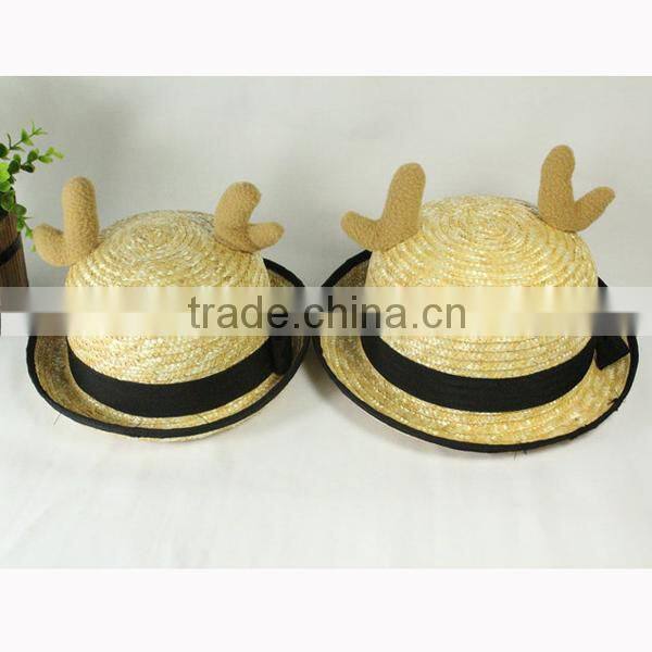 Wholesale different colour Nice Summer straw hat Beach Hats For Children kids