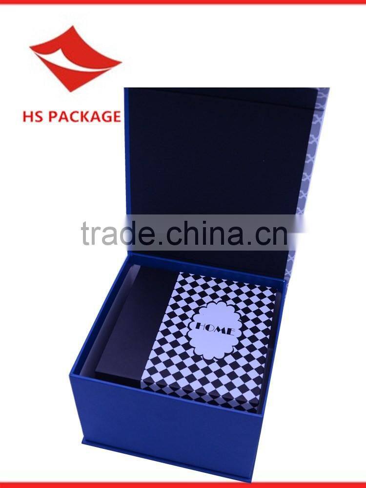 Flip-open nesting paper gift box with magnet