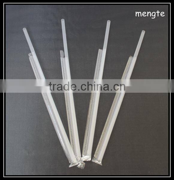 transparent plastic drinking straw individual wrapped with OPP