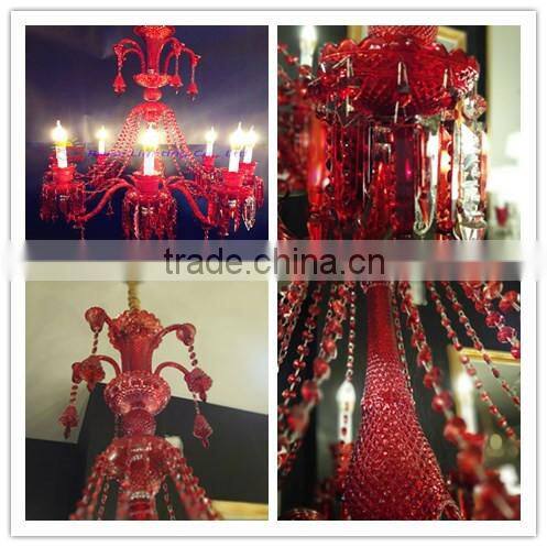 Royal red crystal chandelier light , hotel modern chandelier lighting
