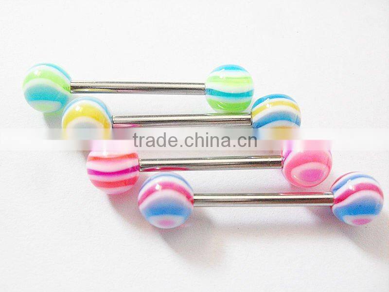 Rainbow Stainless Steel Tongue Ring