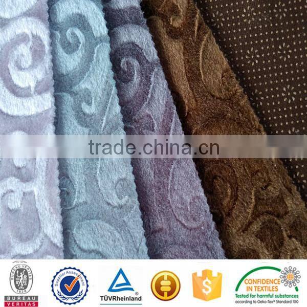 Shinning Emboss Anti Slip brushed Velboa Fabrics for sofa cover
