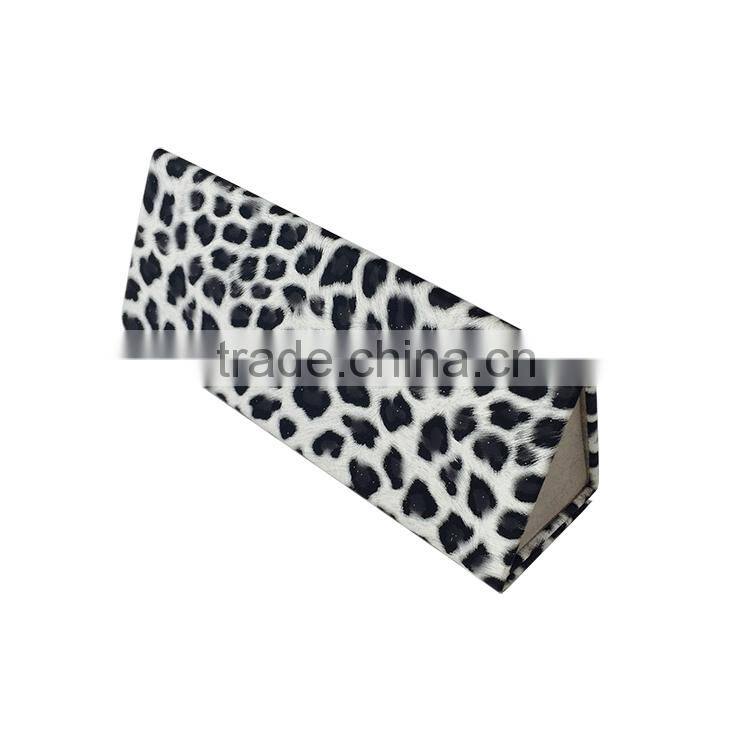PU triangle handmade optical case folding glasses case