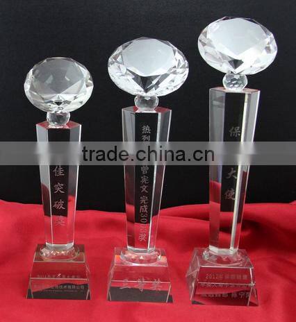 3D laser golf ball shape crystal trophy