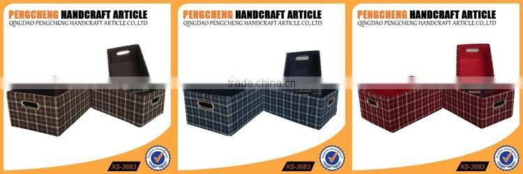 Hot sale portable stripe line polyester storage box with handle