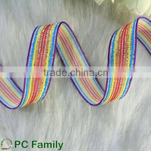 Metallic elastic ribbon trim