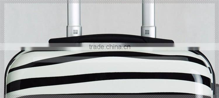 ABS hard case luggage with zipper wheel alumunium trolley systems