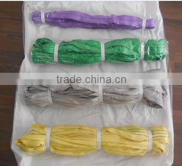 rc small and heavy duty polyester round slings soft pipe lifting slings/nylon tube webbing