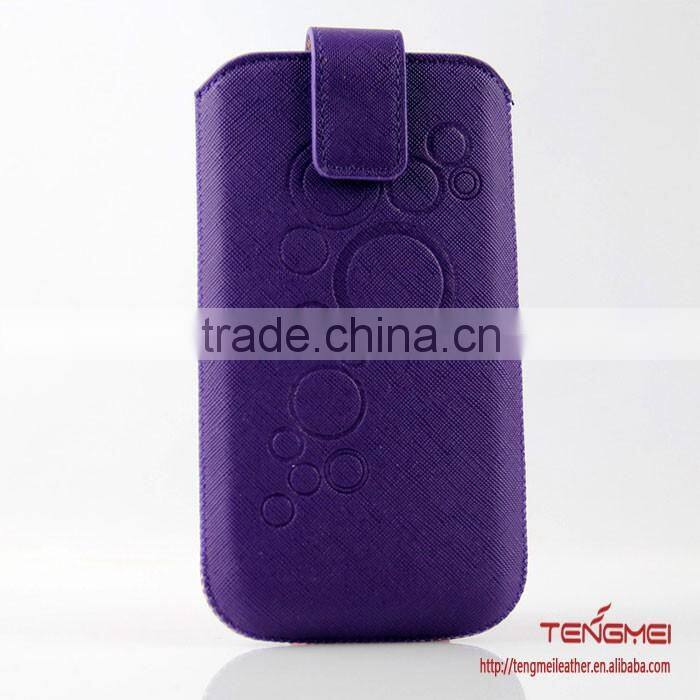flanging pouch case with pattern embossing, universal case custom made